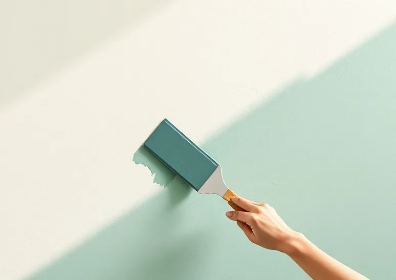 Application d'un enduit décoratif à la lisseuse sur un mur